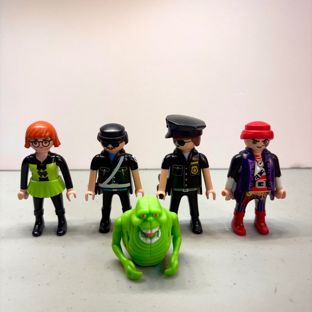 Playmobil Ghostbusters Slimer Janine Melnitz Police Pirate Figure Lot of 5